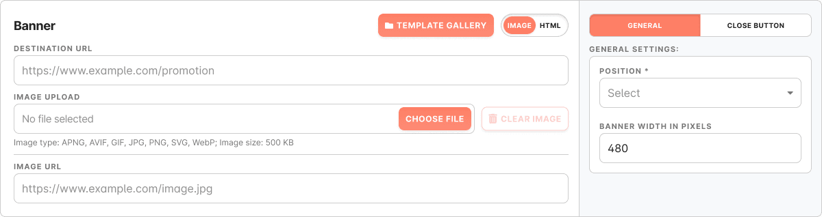 Campaign template gallery