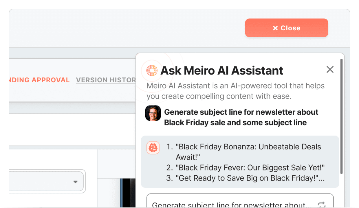 ai assistant meiro CDP