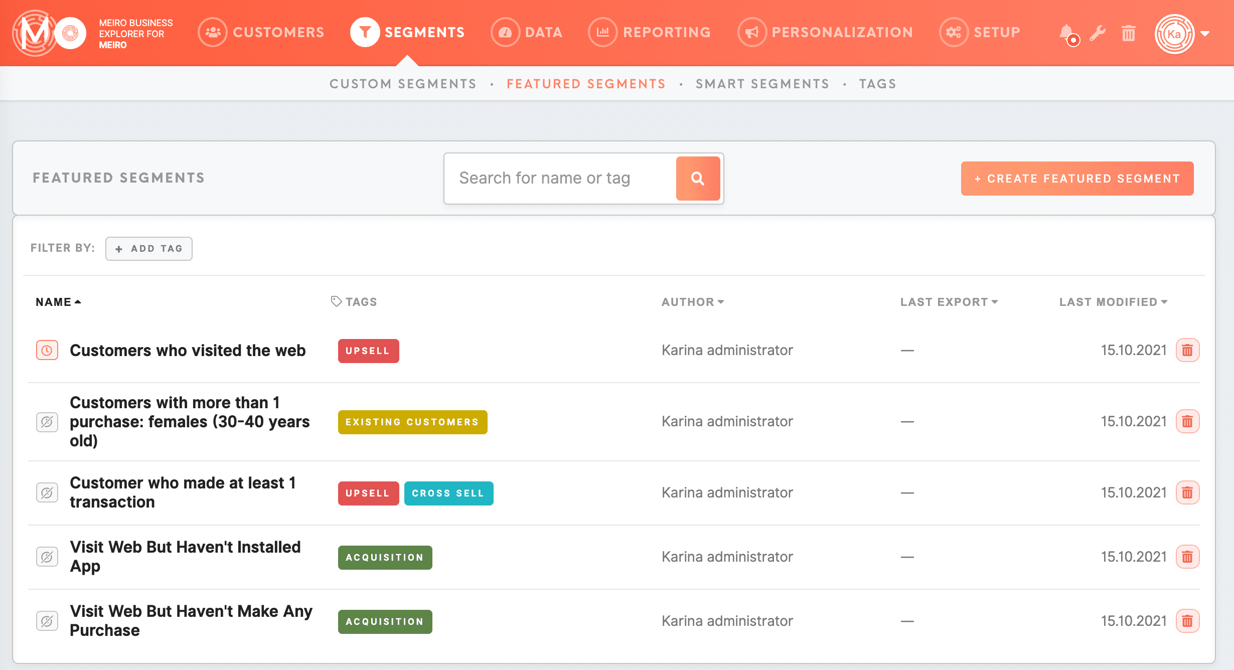 Meiro smart segmentation — no-code audience builder